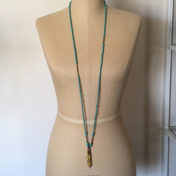 Anthropologie Jewelry - Anthropologie turquoise pendent necklace
